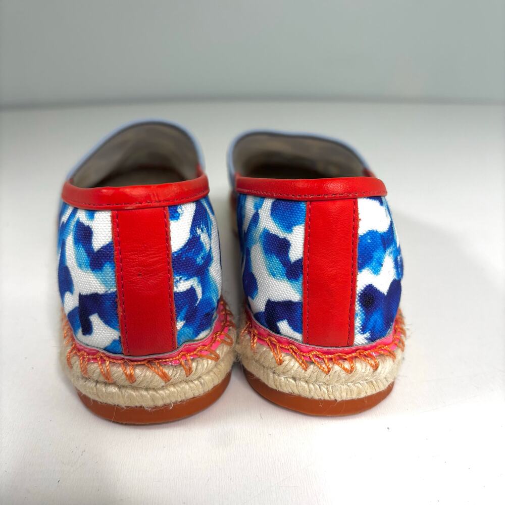 Sophia Webster Juana Oceana Leather Trim Closed Toe Flat Espadrille 37.5 - Picture 4 of 9
